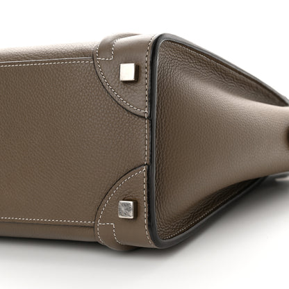 Celine Drummed Calfskin Micro Luggage Souris 10 of 12