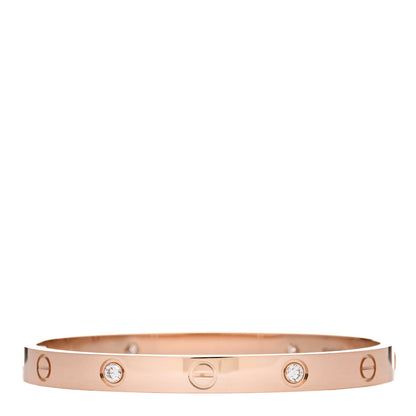 Cartier 18K Pink Gold 4 Diamond LOVE Bracelet 17 2 of 6