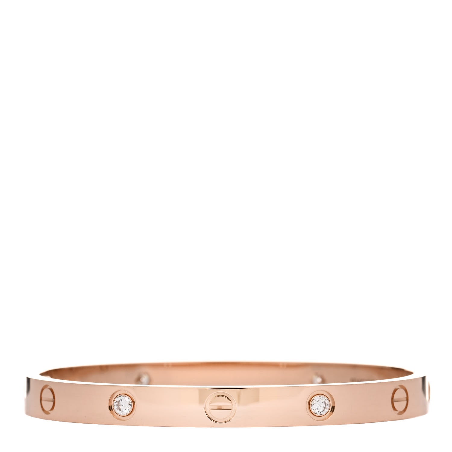 Cartier 18K Pink Gold 4 Diamond LOVE Bracelet 17 2 of 6