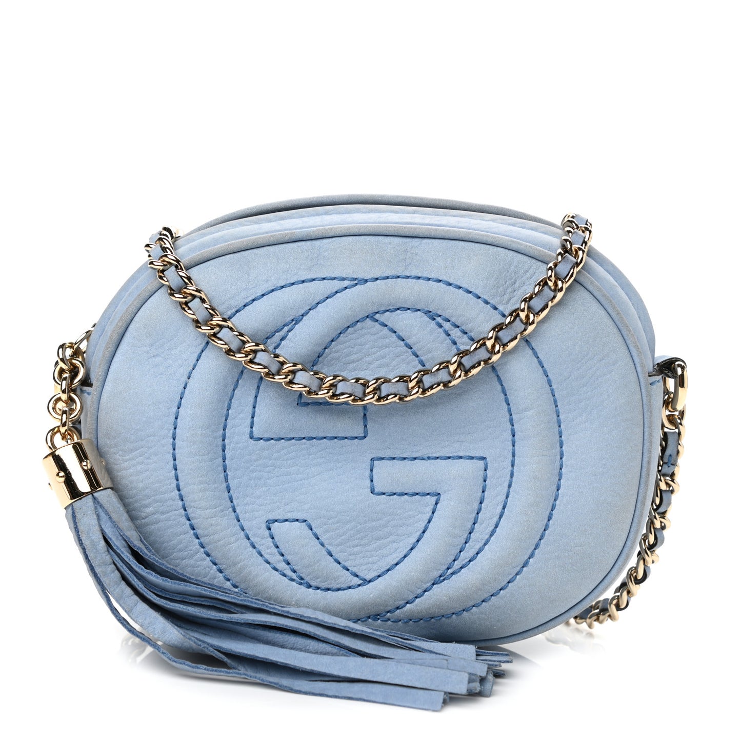 Vitello Range Mini Soho Chain Bag Mineral Blue