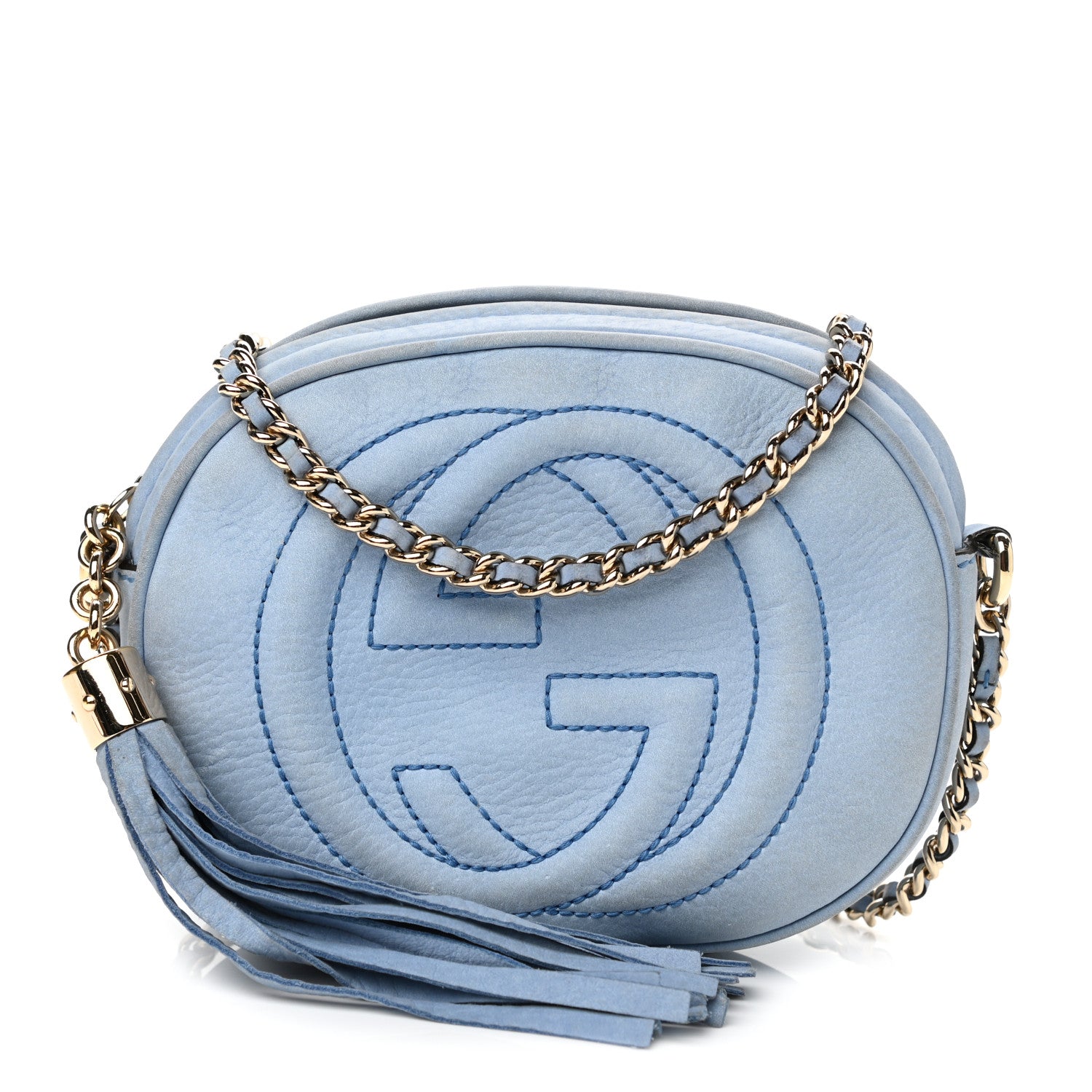 Gucci Vitello Range Mini Soho Chain Bag Mineral Blue 1 of 10