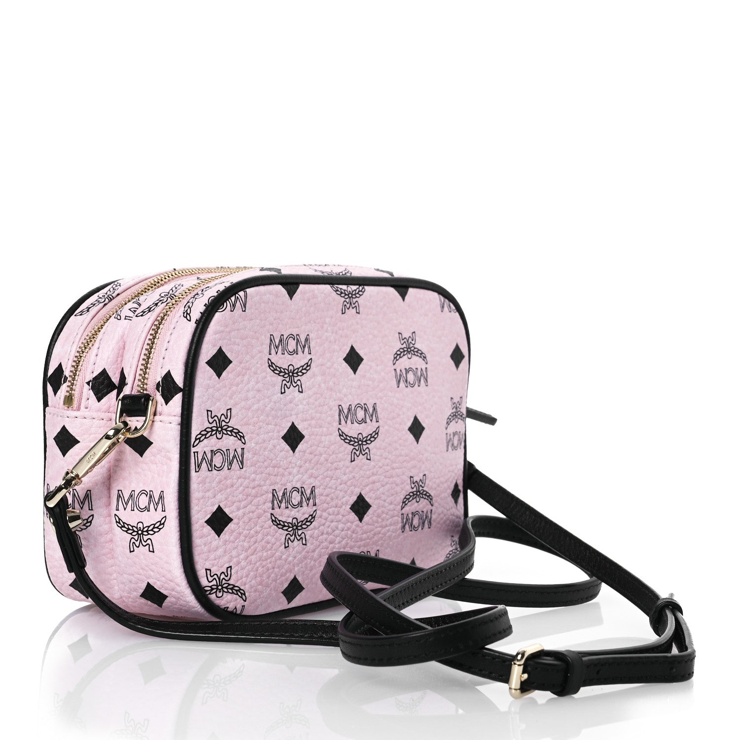 MCM Visetos Mini Camera Crossbody Bag Light Pink 3 of 15