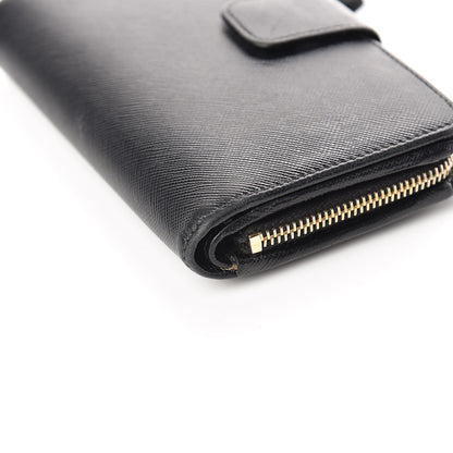 Prada Saffiano Metal Compact Wallet Black 10 of 13