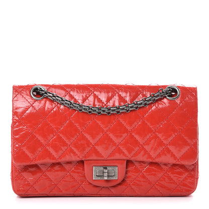 Chanel Patent Distressed Calfskin Quilted 2.55 Reissue 225 Flap Red 1 of 11
