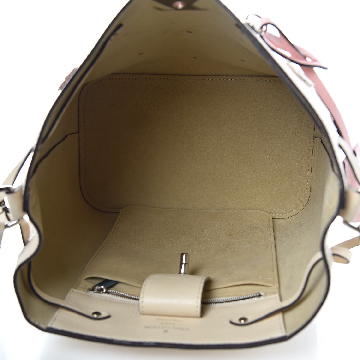 Louis Vuitton Calfskin Flowers Lockme Bucket Creme 5 of 11