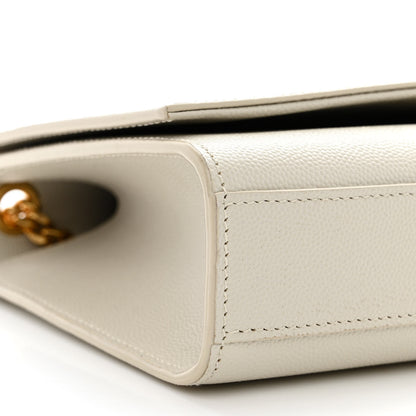 Saint Laurent Grain De Poudre Calfskin Medium Classic Monogram Kate Tassel Satchel Crema Soft 9 of 12