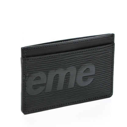 Louis Vuitton X SUPREME Epi Card Holder Black 3 of 7