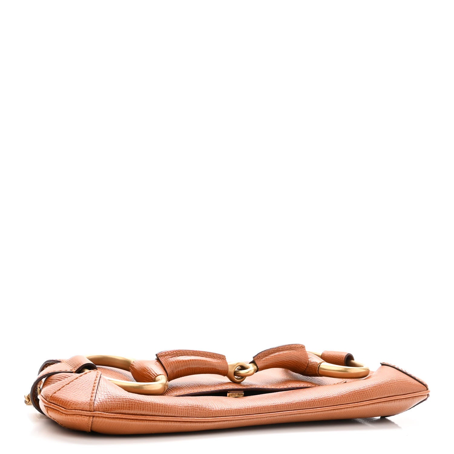 Gucci Textured Calfskin Horsebit Chain Clutch Cuir 3 of 9
