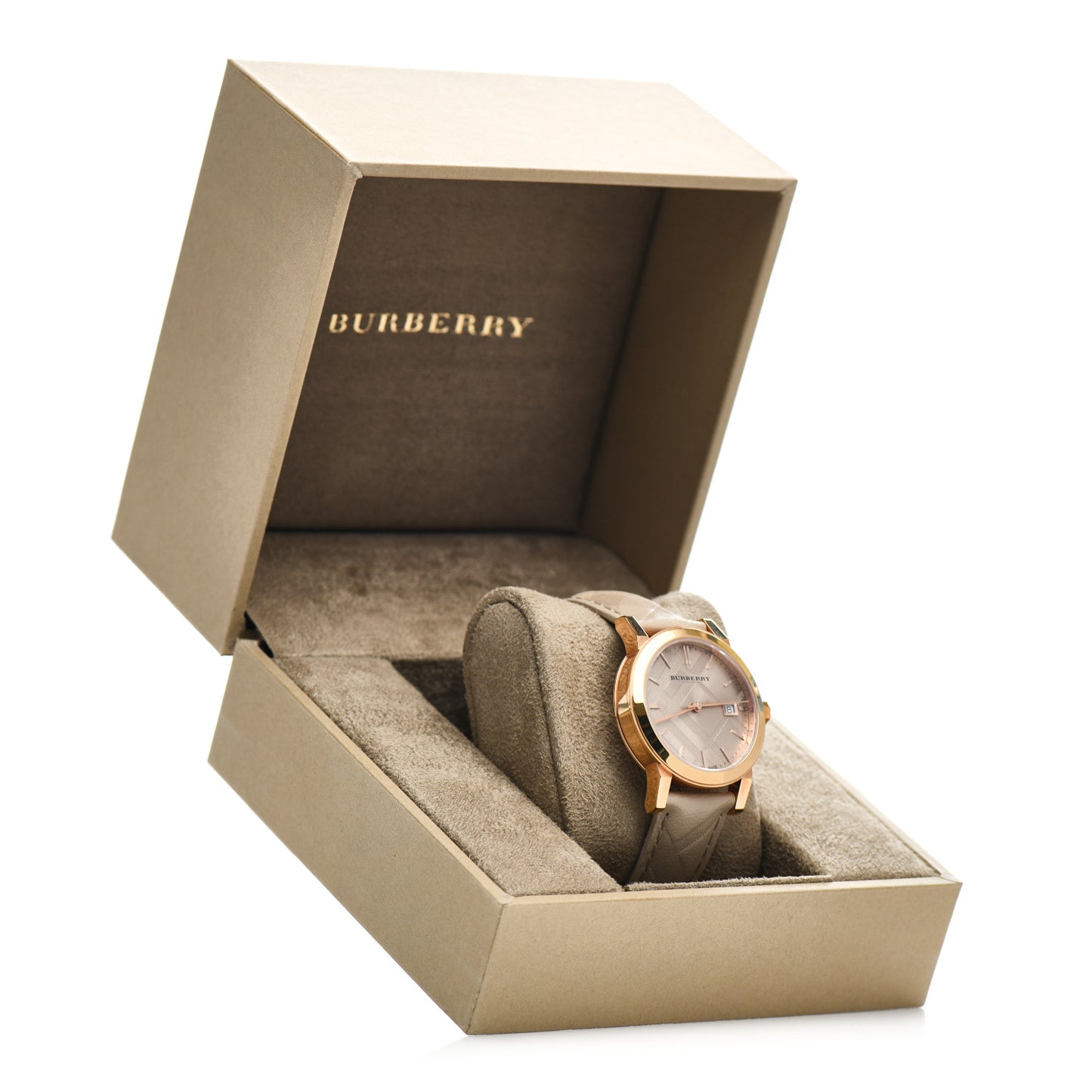 Stainless Steel Calfskin 34mm The City Quartz Watch Beige BU9154