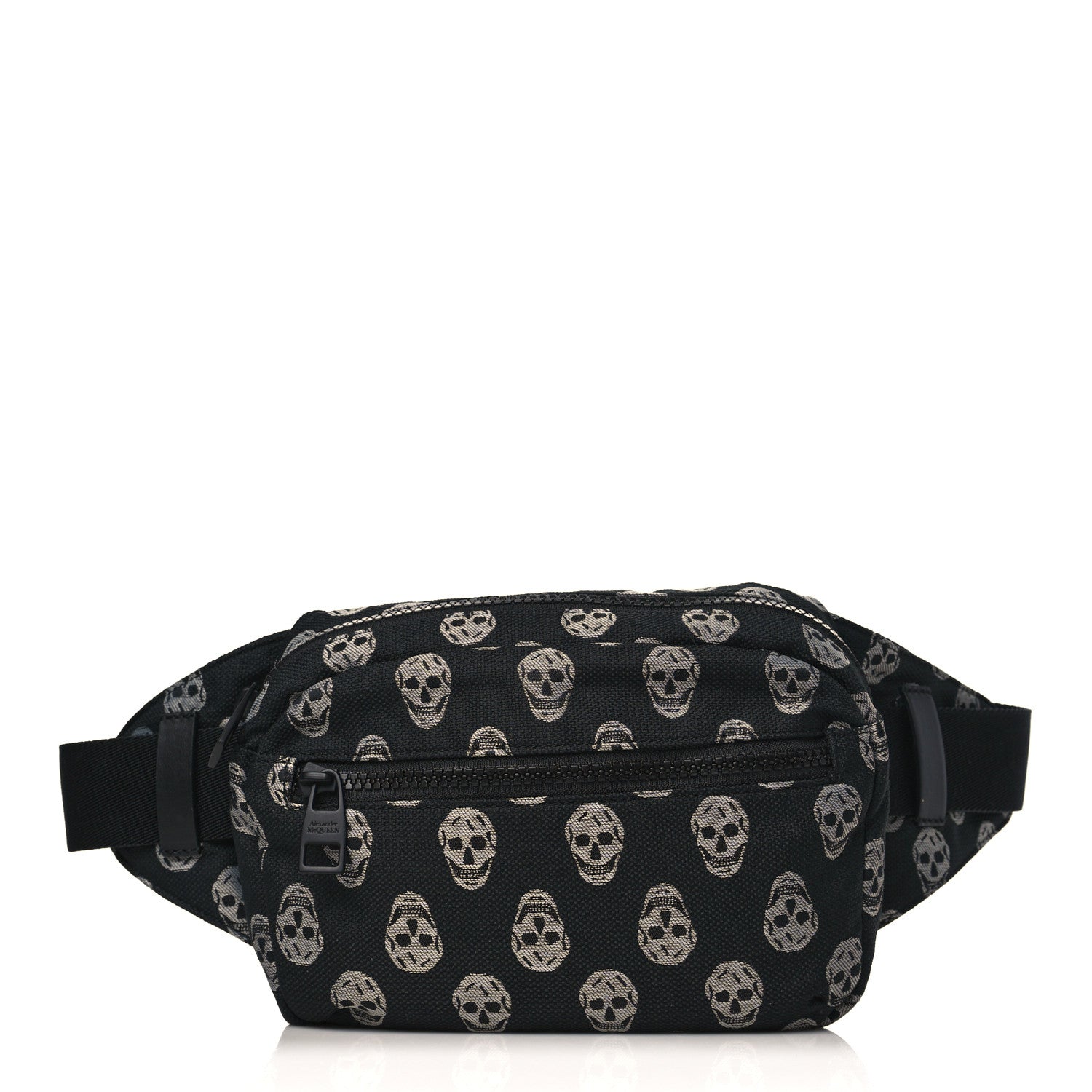 Alexander McQueen Jacquard Skull Belt Bag Black White 1 of 8