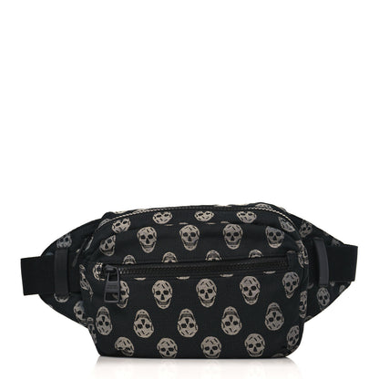 Alexander McQueen Jacquard Skull Belt Bag Black White 1 of 8