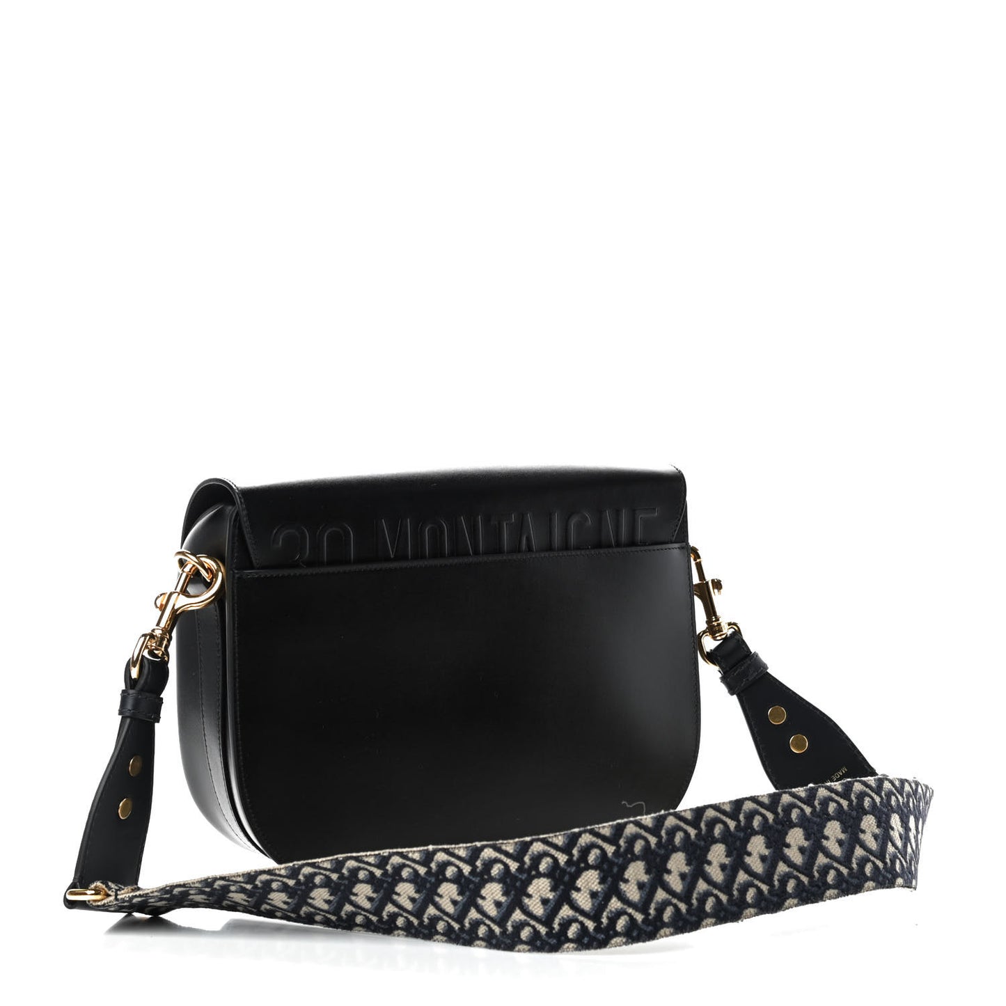 Box Calfskin Large Bobby Flap Black
