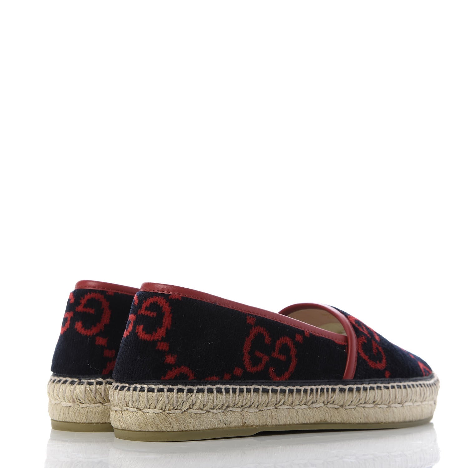 Gucci Terry Cloth GG Monogram Espadrilles 38 Blue Red 4 of 8