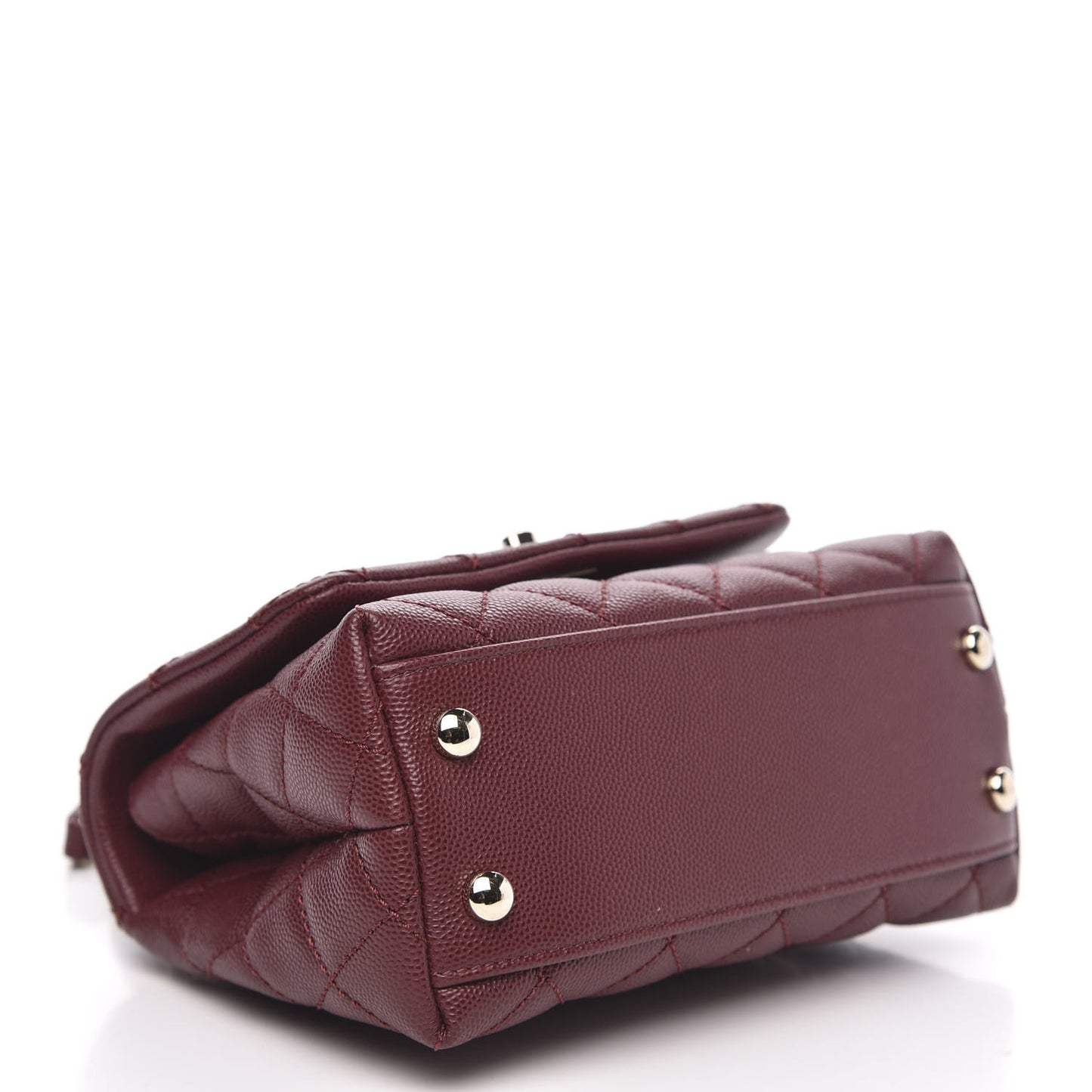 Caviar Quilted Extra Mini Coco Handle Flap Burgundy