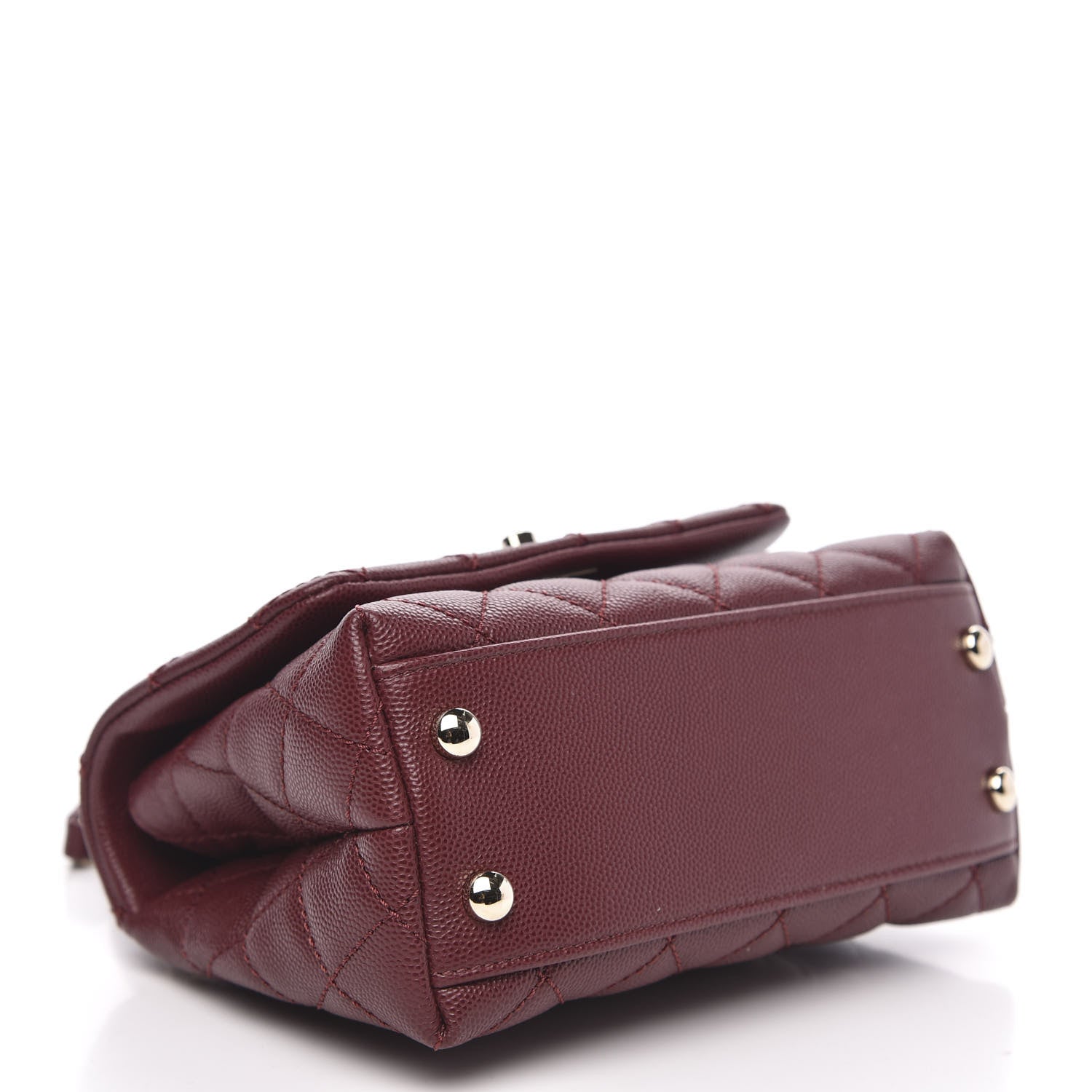 Chanel Caviar Quilted Extra Mini Coco Handle Flap Burgundy 4 of 10
