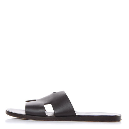 Hermes Calfskin Mens Izmir Sandals 43 Moka 1 of 10