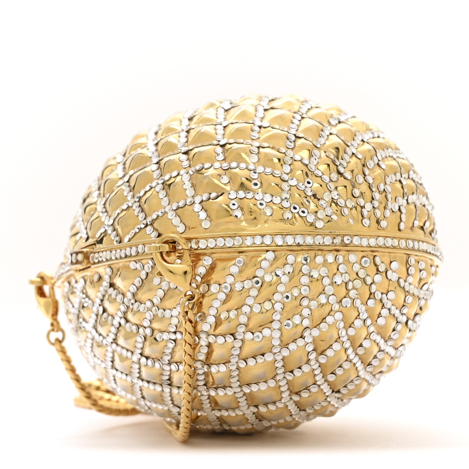Judith Leiber Crystal Egg Minaudiere Clutch Gold 4 of 15