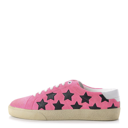Saint Laurent Suede Star Court Sneakers 38 Pink Black 1 of 9