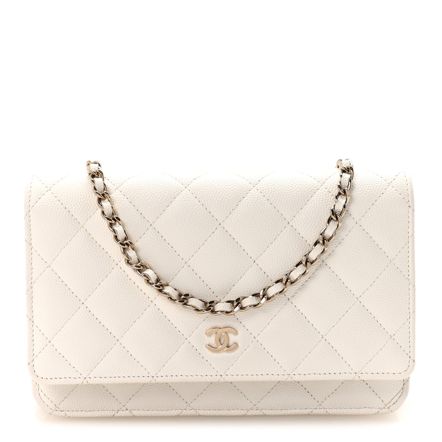 Chanel Caviar Quilted Wallet On Chain WOC White 1 of 12