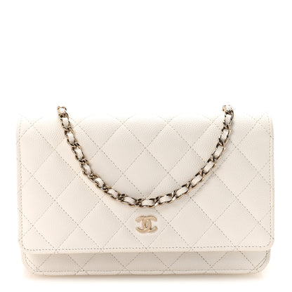 Chanel Caviar Quilted Wallet On Chain WOC White 1 of 12