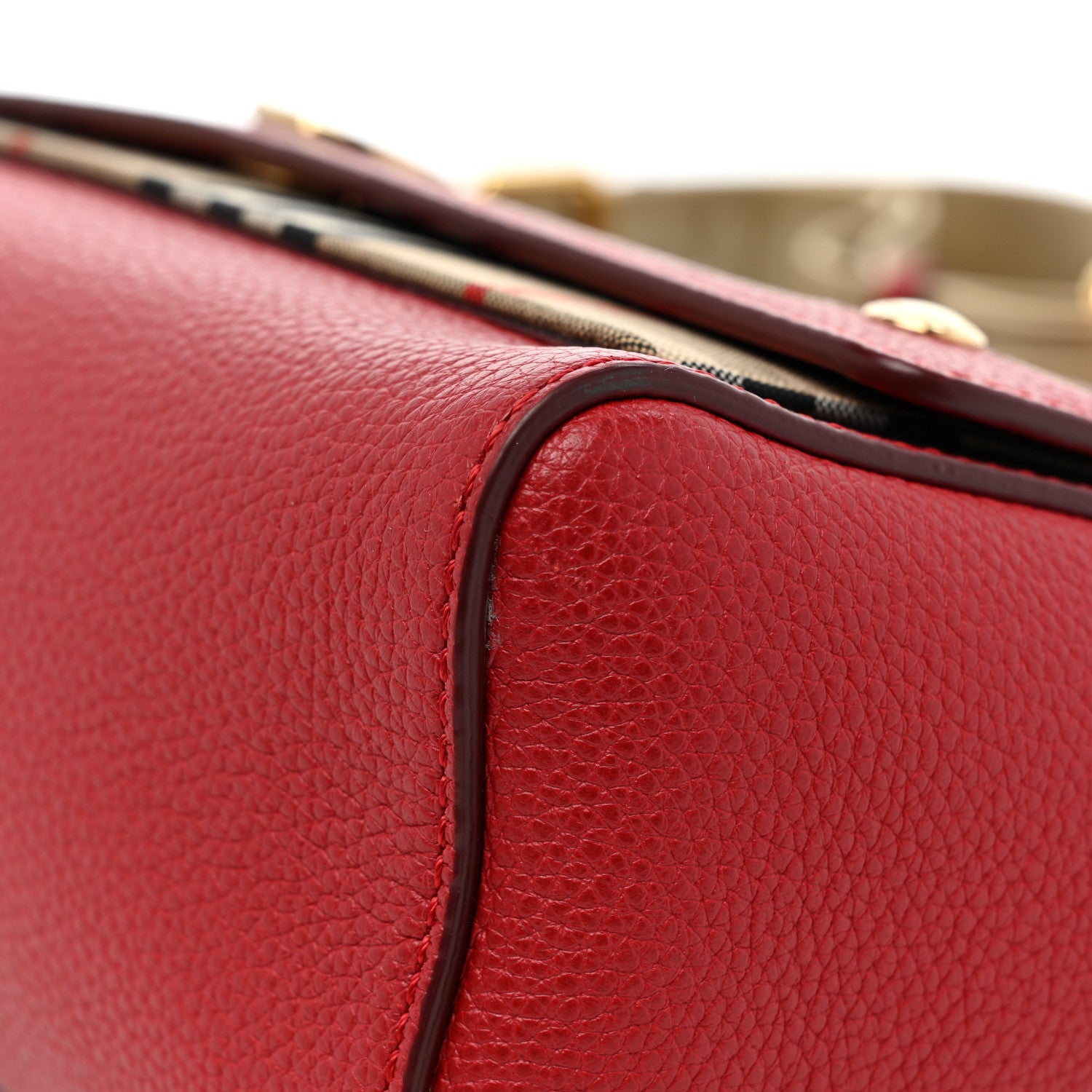 Burberry Calfskin Vintage Check Note Crossbody Bag Carmine Red 10 of 17