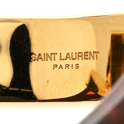 Saint Laurent Resin Metal Split Hoop Bangle Bracelet M Gold Havana 4 of 4