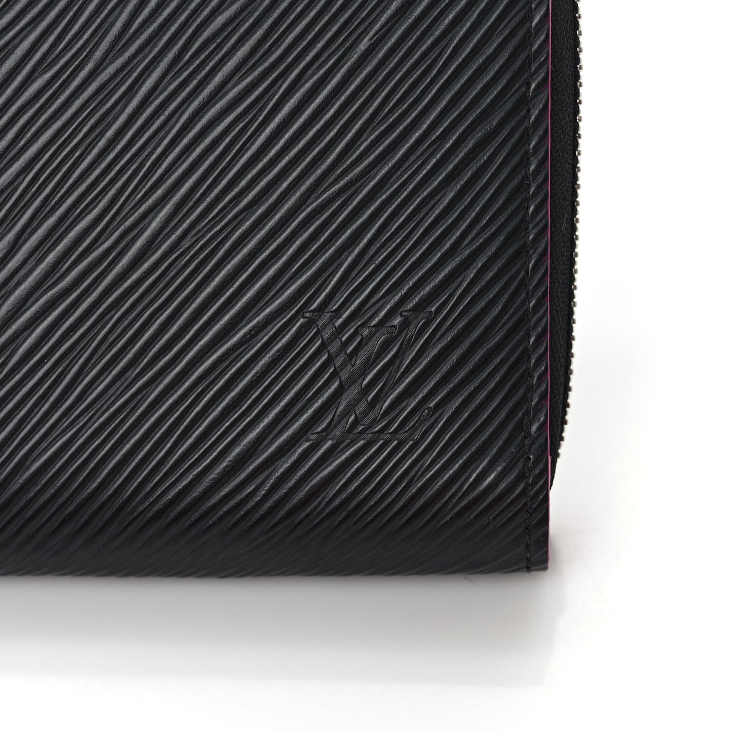 Epi Zippy Wallet Black Hot Pink