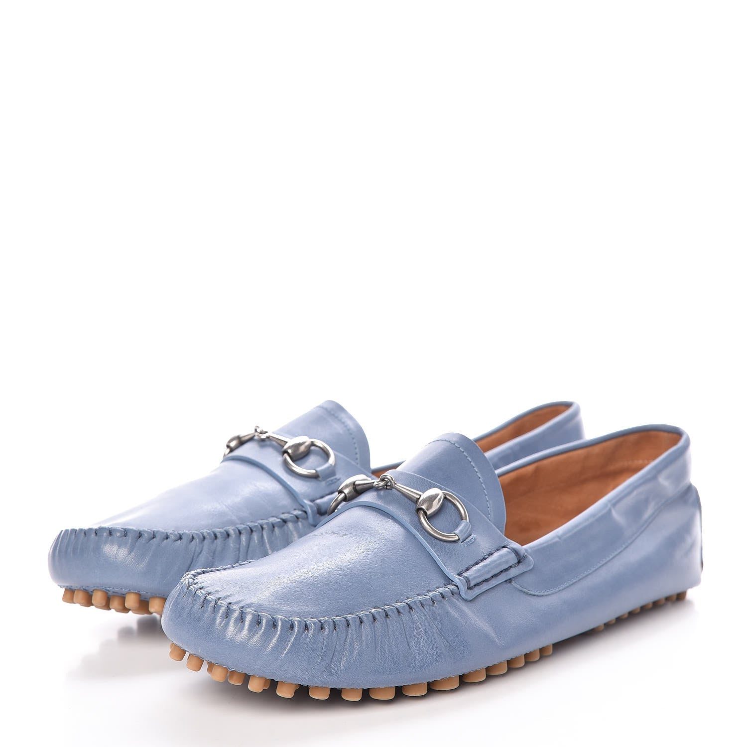 Gucci Calfskin Mens Horsebit Loafers 9.5 Light Blue 3 of 14
