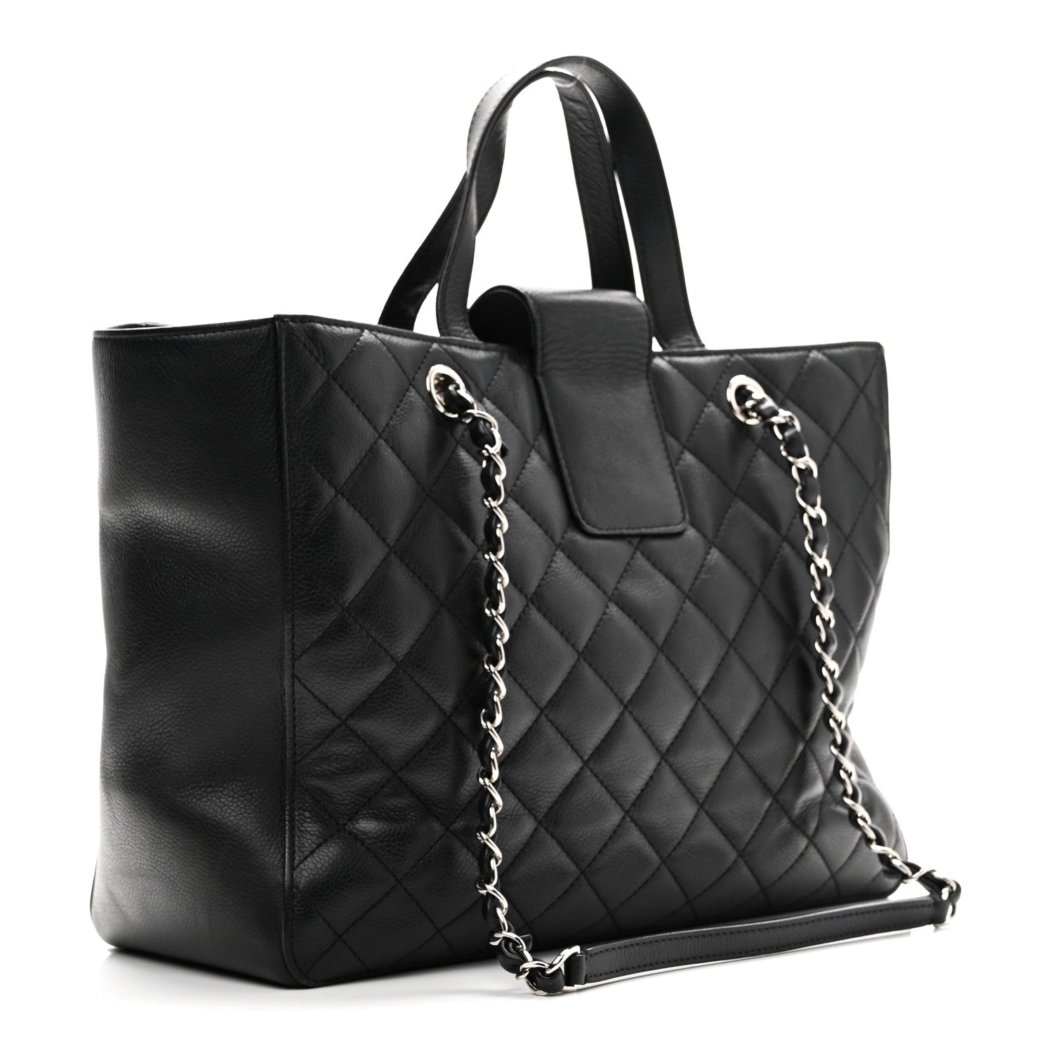 Chanel Caviar Quilted Large CC Box Shopping Tote Black 3 of 11