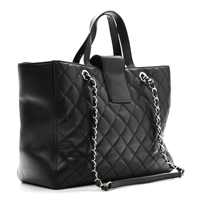 Chanel Caviar Quilted Large CC Box Shopping Tote Black 3 of 11