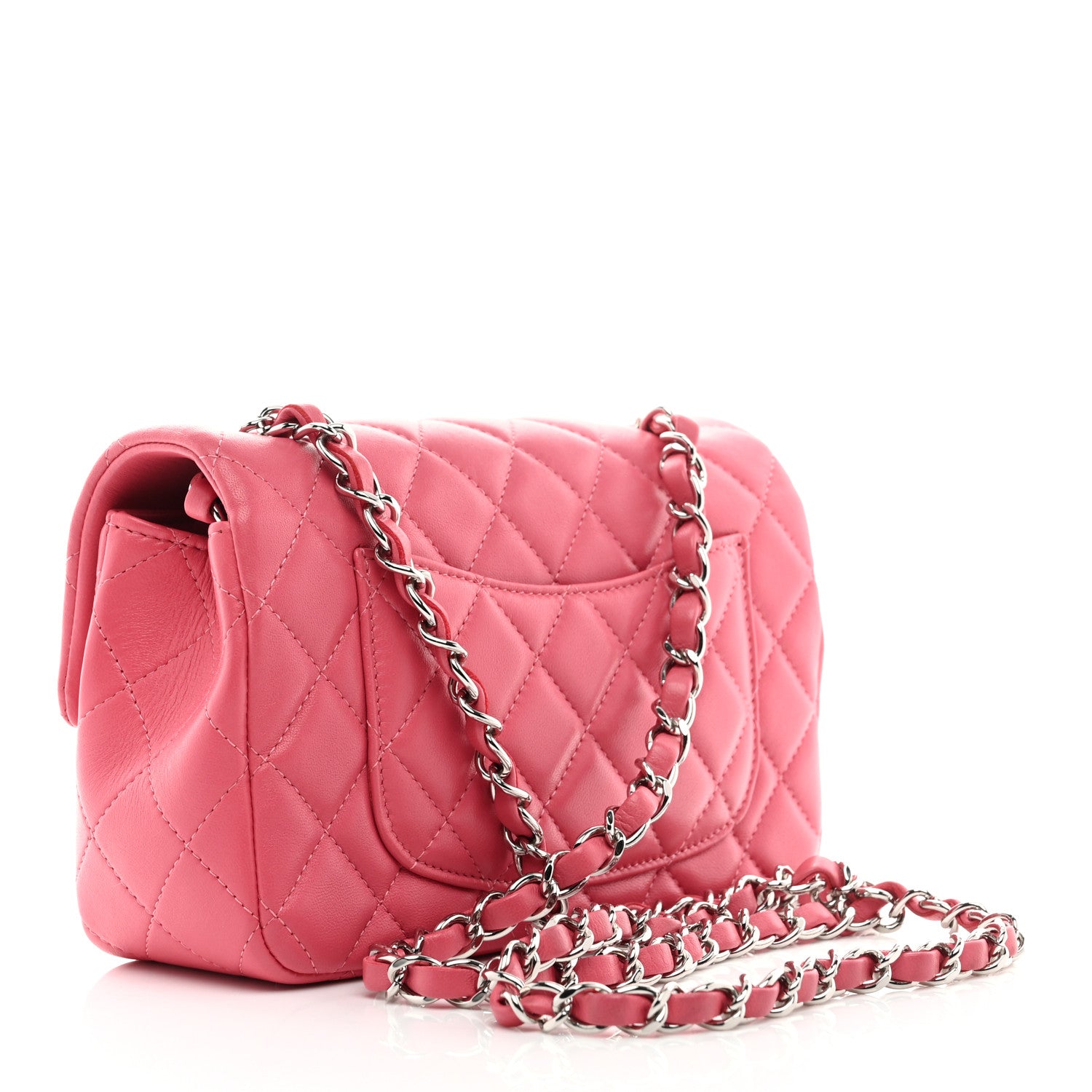 Chanel Lambskin Quilted Mini Rectangular Flap Pink 3 of 10