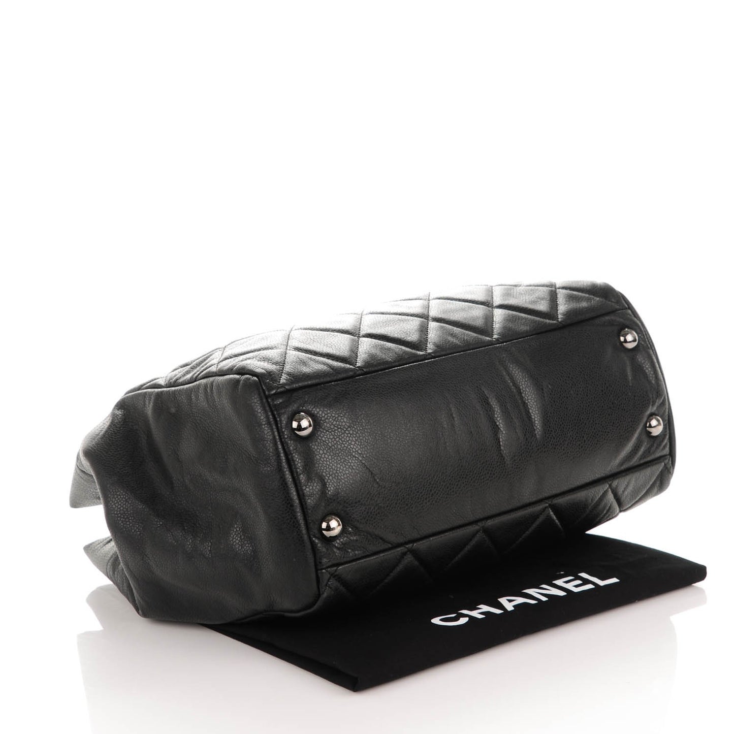 Soft Caviar Quilted Large Cells Tote Black