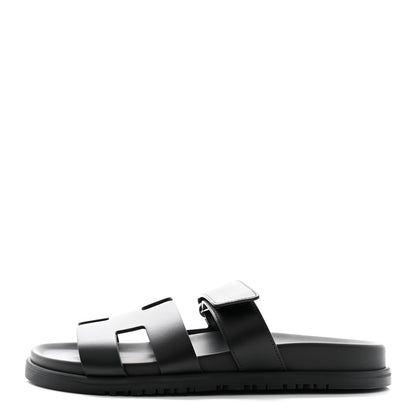 Hermes Calfskin Womens Chypre Sandals 38 Black 1 of 12