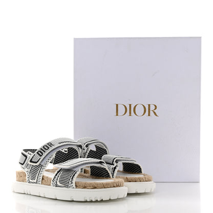 Christian Dior Technical Knit Jute Dioract 10mm Sandals 36 White Black 11 of 11