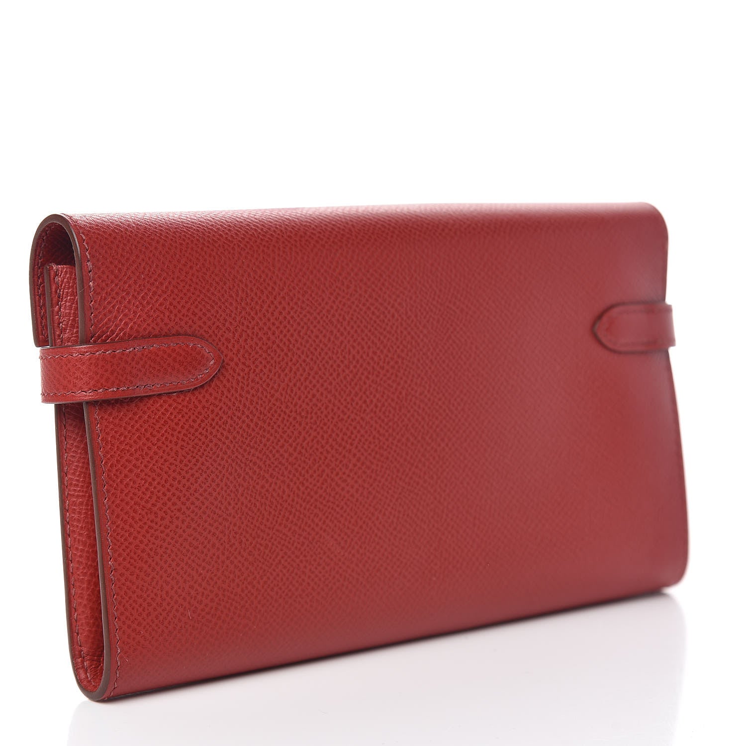 Hermes Epsom Kelly Longue Wallet Rouge Casaque 3 of 7