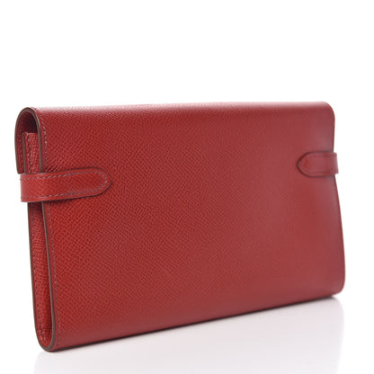 Hermes Epsom Kelly Longue Wallet Rouge Casaque 3 of 7