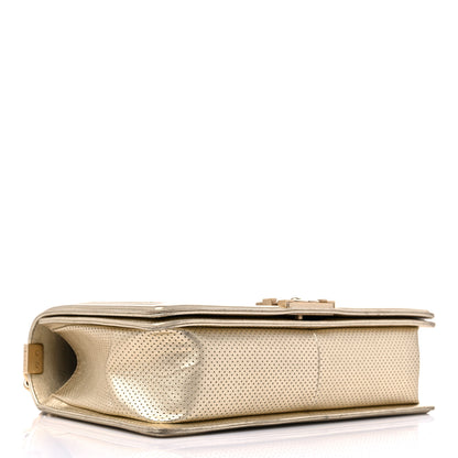 Chanel Lambskin Perforated Quilted New Medium Boy Flap Gold 3 of 11