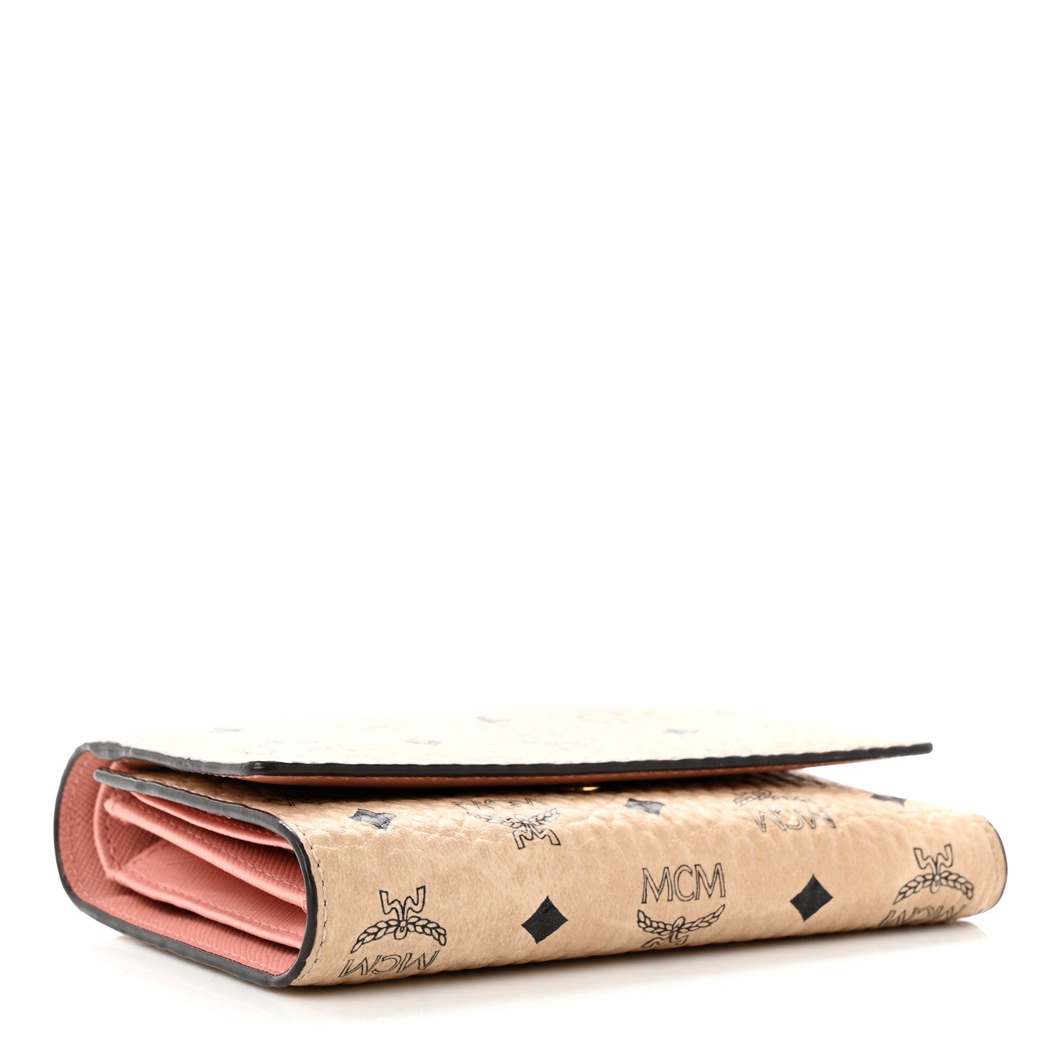 MCM Visetos Tri-Fold Wallet Beige Pink 4 of 6