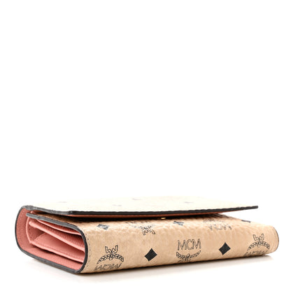 MCM Visetos Tri-Fold Wallet Beige Pink 4 of 6