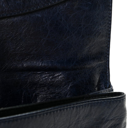 Balenciaga Agneau Giant Brogues Hardware Envelope Clutch Marine 9 of 10