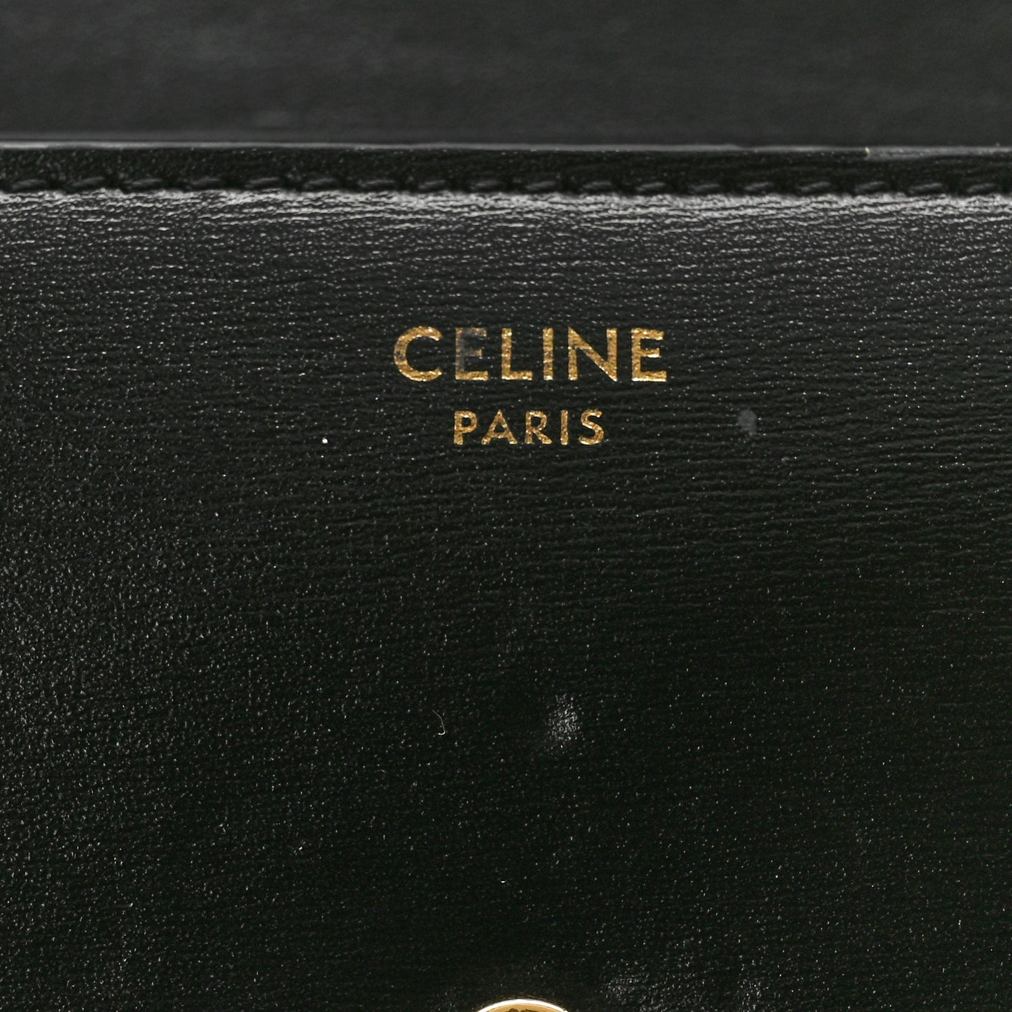 Shiny Calfskin Small Triomphe Wallet Black