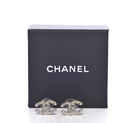 Chanel Crystal CC Twisted Earrings Silver 7 of 7