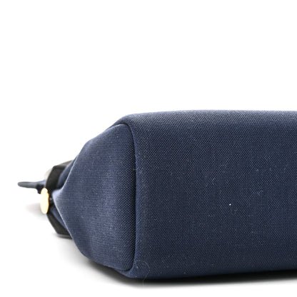 Hermes Military Toile Vache Hunter Herbag Zip Retourne 31 PM Bleu Marine Black 10 of 11