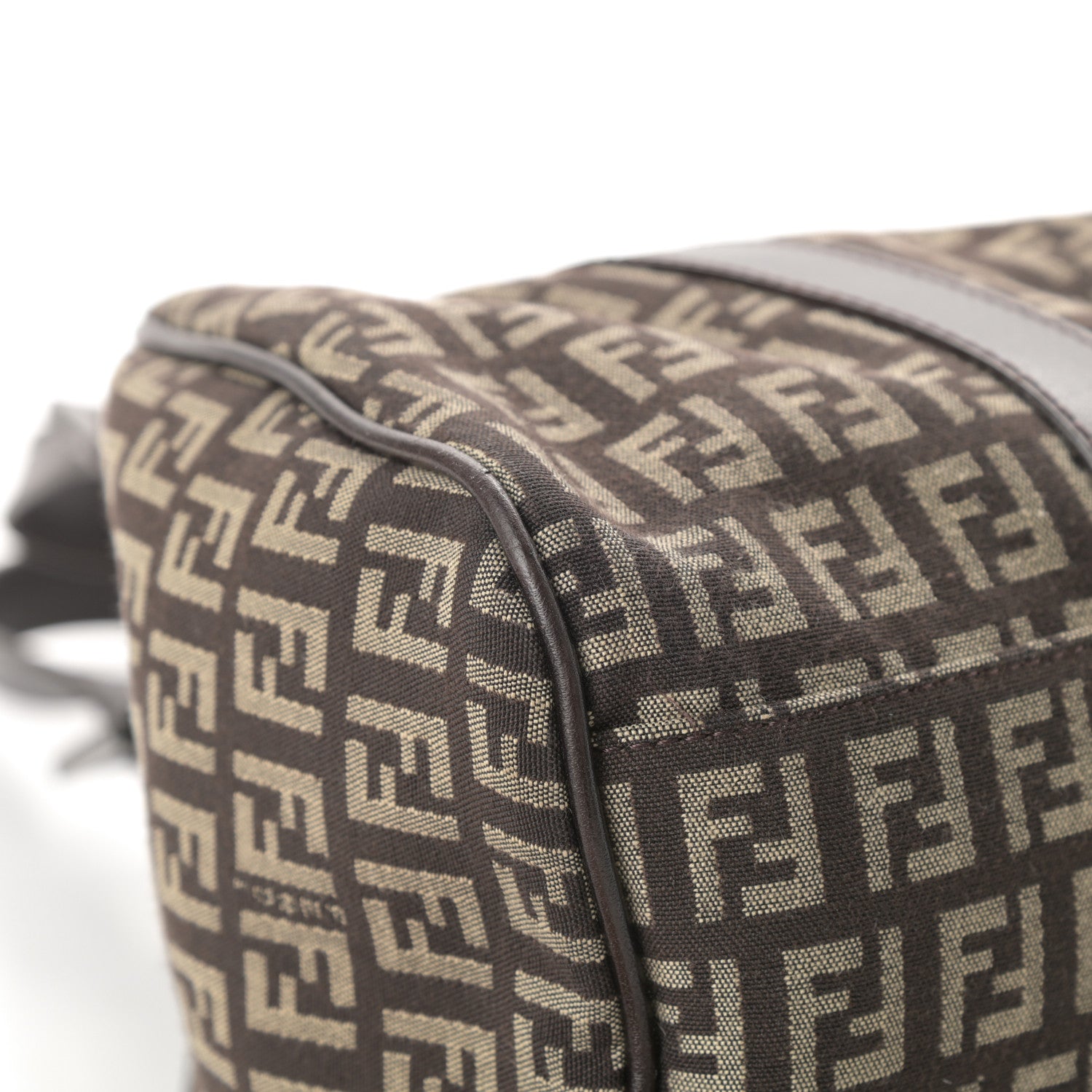 Fendi Zucchino Vitello Shoulder Bag Testa di Moro Beige 11 of 12