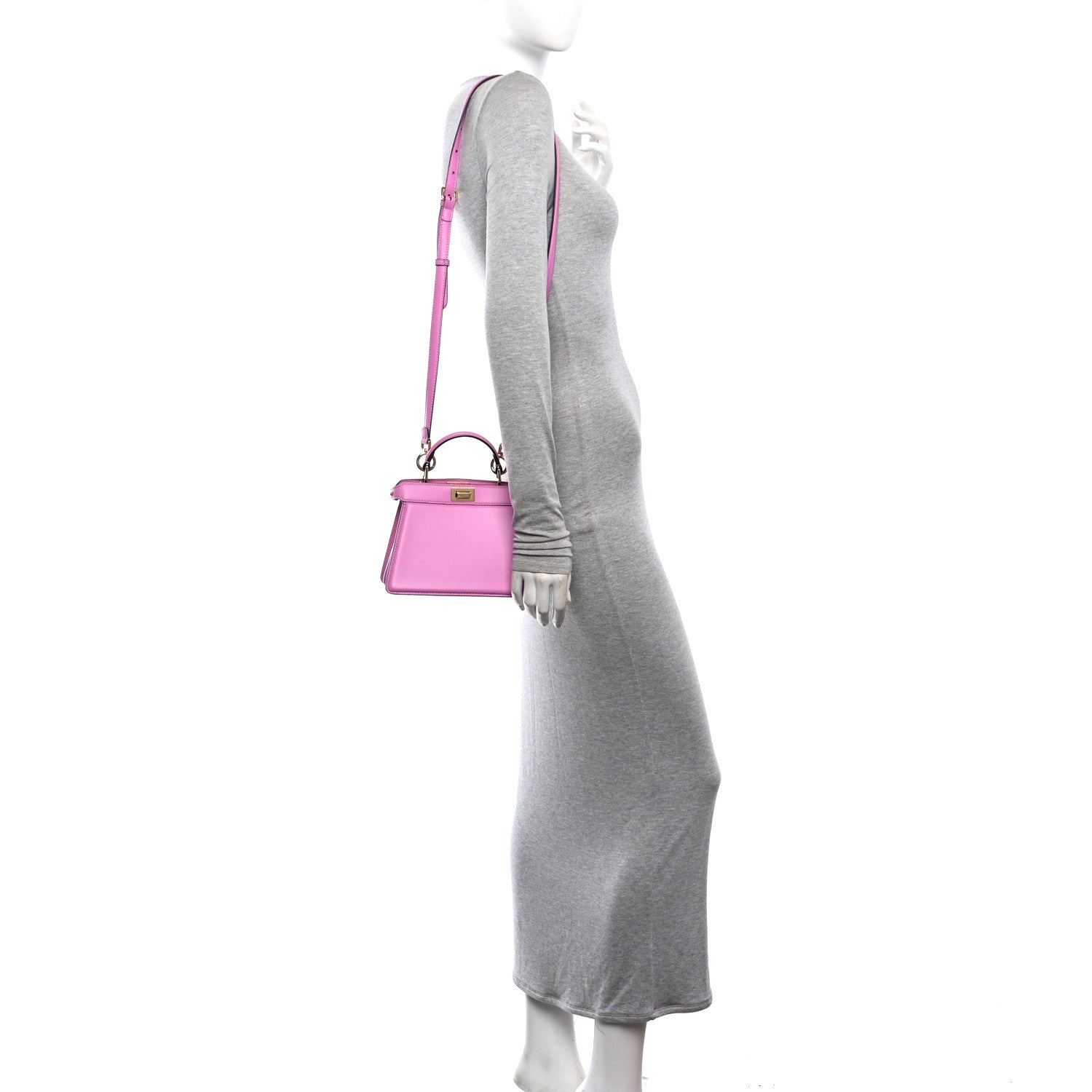 Fendi Shiny Nappa Petite Peekaboo I SEE U Satchel Rosa 2 of 10