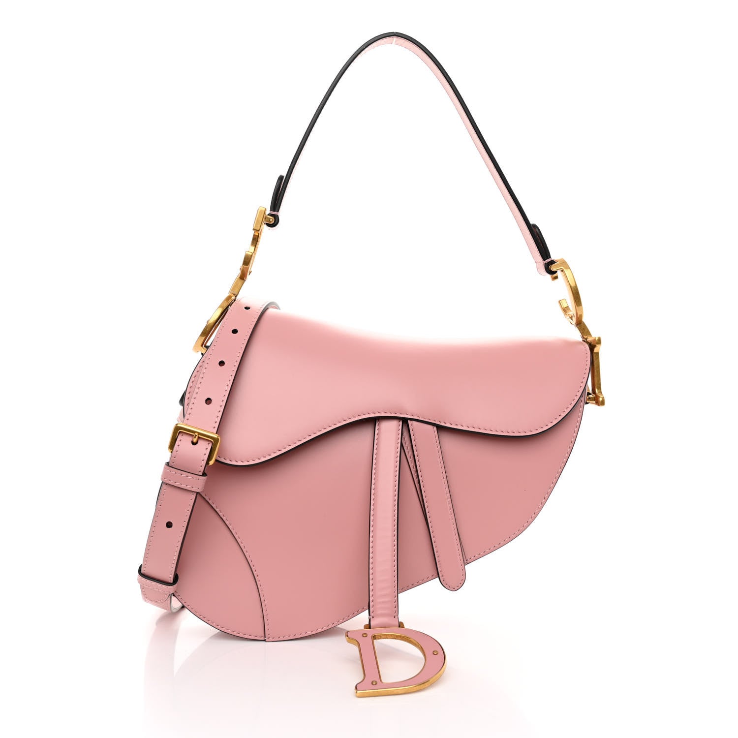 Christian Dior Smooth Calfskin Saddle Bag With Strap Antique Pink 1 of 9