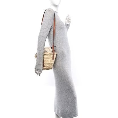 Loewe Leaf Palm Calfskin Mini Drawstring Bucket Bag Natural Tan 2 of 11
