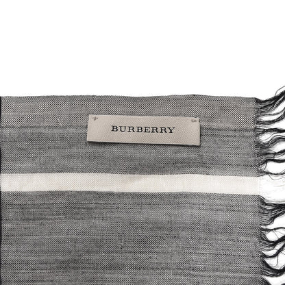 Burberry Wool Silk Ombre Gauze Giant Check Scarf Black 3 of 3