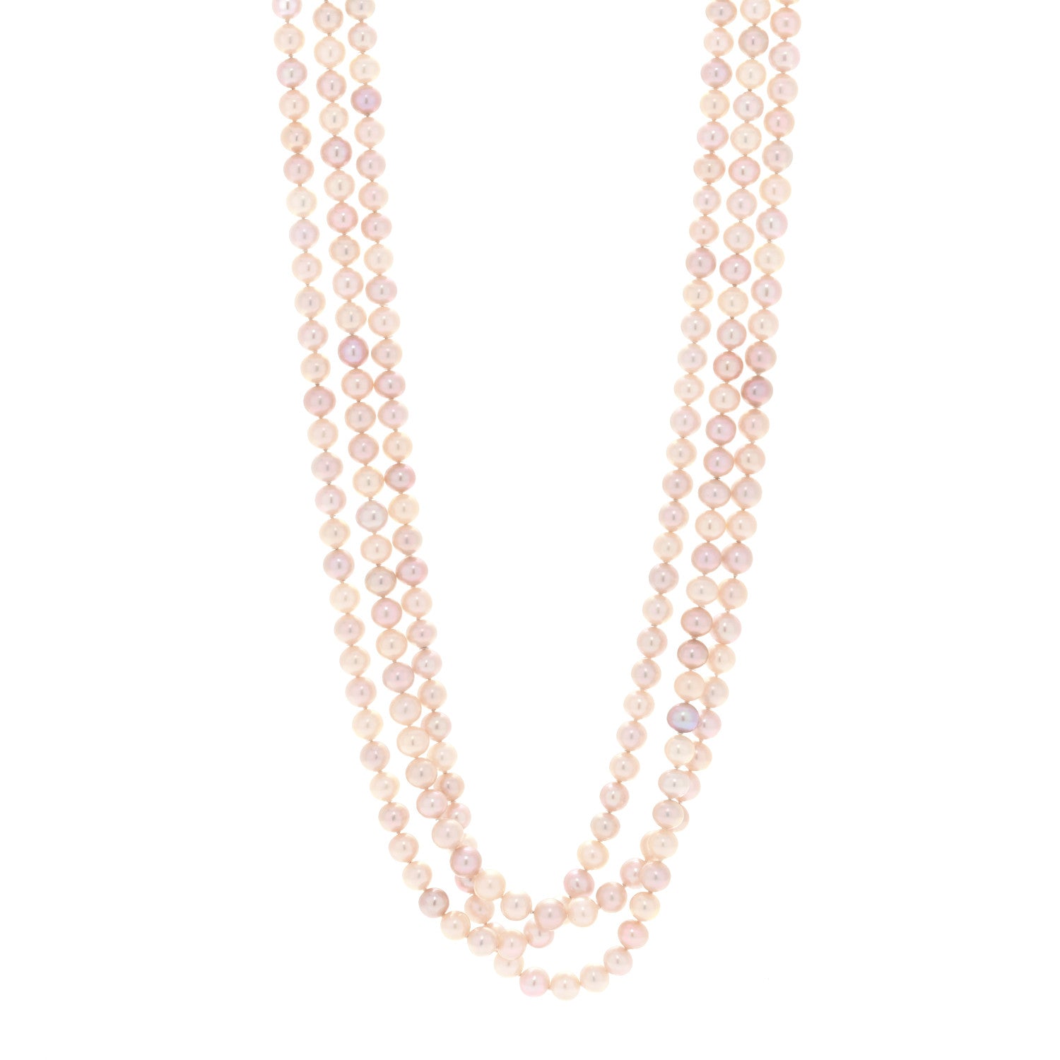 Tiffany Sterling Silver Freshwater Cultured Pearl Ziegfeld Long Strand Necklace 1 of 4