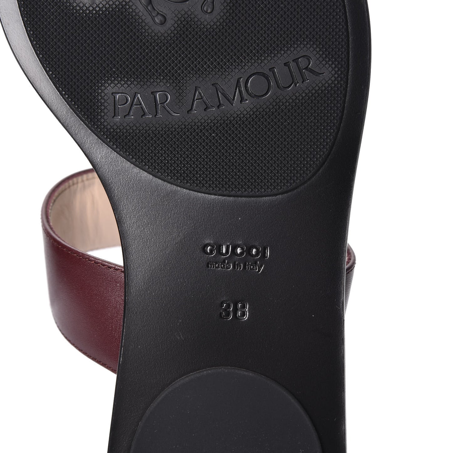 Calfskin GG Marmont Thong Sandals 38 Vintage Bordeaux